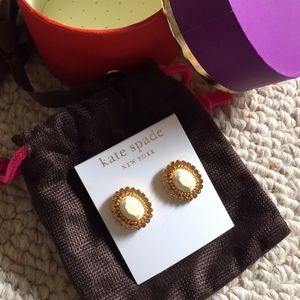 Kate Spade 14k Gold Gemstone Statement Earrings